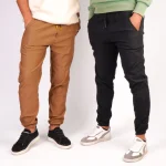 ⁦عرض اربع قطع بنطلون بنجالين  (اسود_جملى_فضى_زيتى)⁩ - الصورة ⁦2⁩