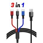⁦3 in 1 Charge Cable 1.2 m Fast charge⁩ - الصورة ⁦2⁩